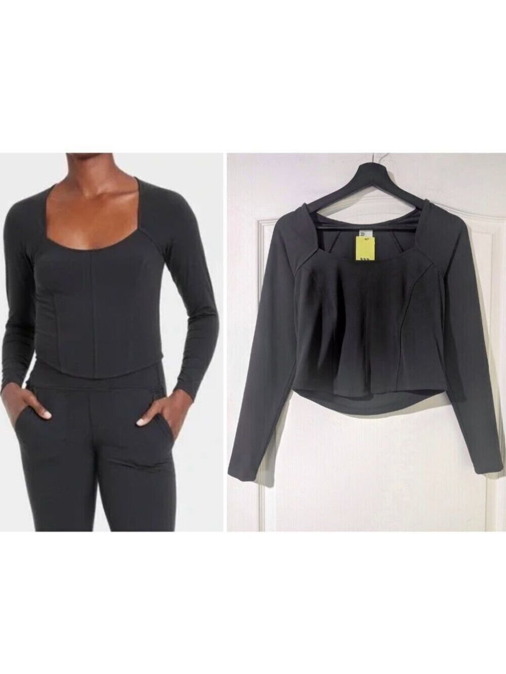 All In Motion | Everyday Soft Cropped Long Sleeve Top In Black